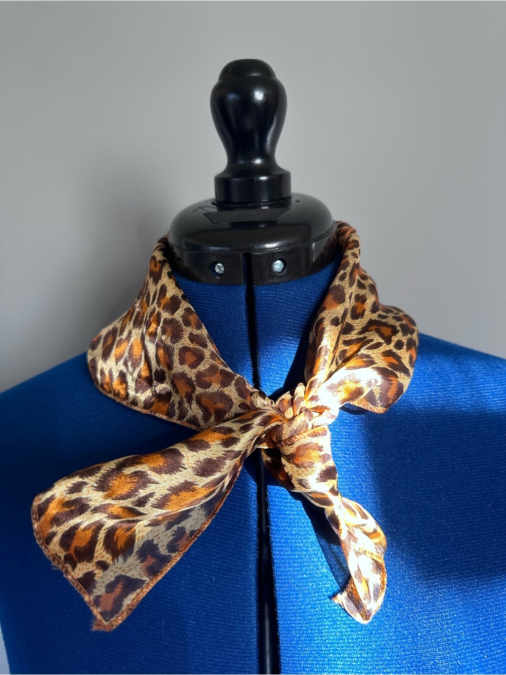 Leopard Print Satin Scarf - Brown Animal Print Neck Scarf